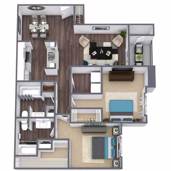 2 Beds • 2 Bath 1326 floor plan
